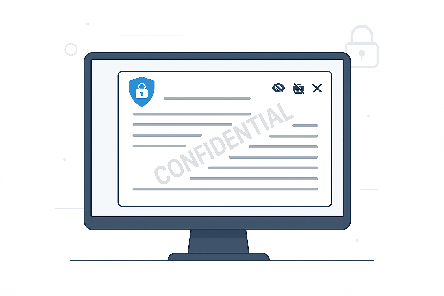 The image shows a computer screen featuring a secure document viewer that displays a watermark and various security controls, highlighting the importance of protecting client confidentiality and sensitive information in the legal industry. This secure file sharing software ensures compliance with strict regulations while facilitating easy access to confidential case files for law firms.